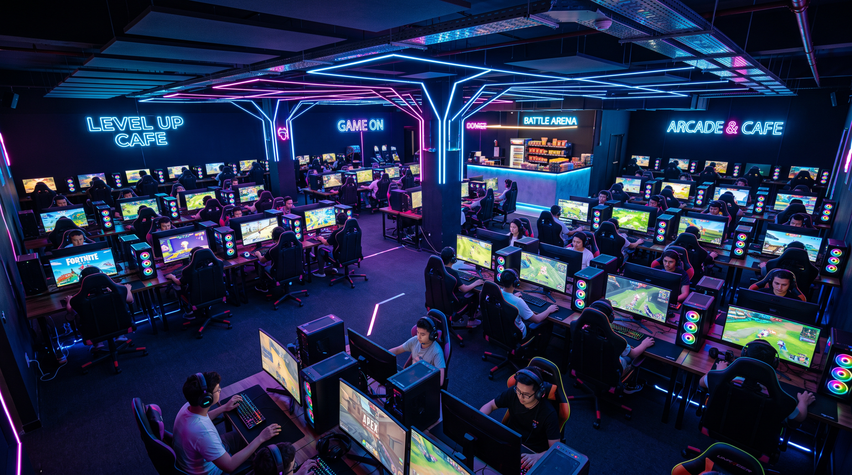 PixelZone oyun kafesi iç mekanı